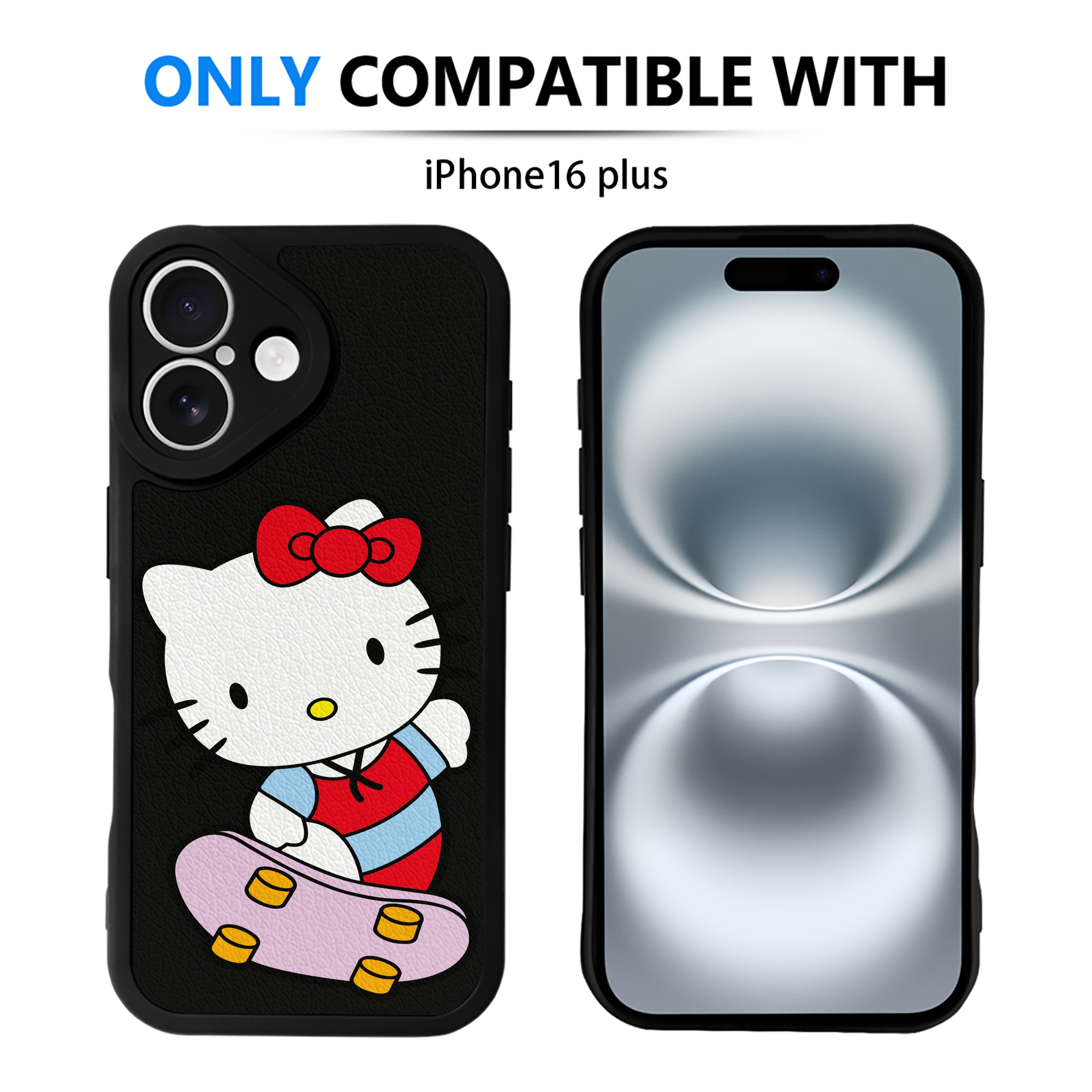 （画像用） Hello Kitty ハローキティ 【iPhone 16シリーズ対応】シリコンスマホケース（レザー調） 材質：シリコン